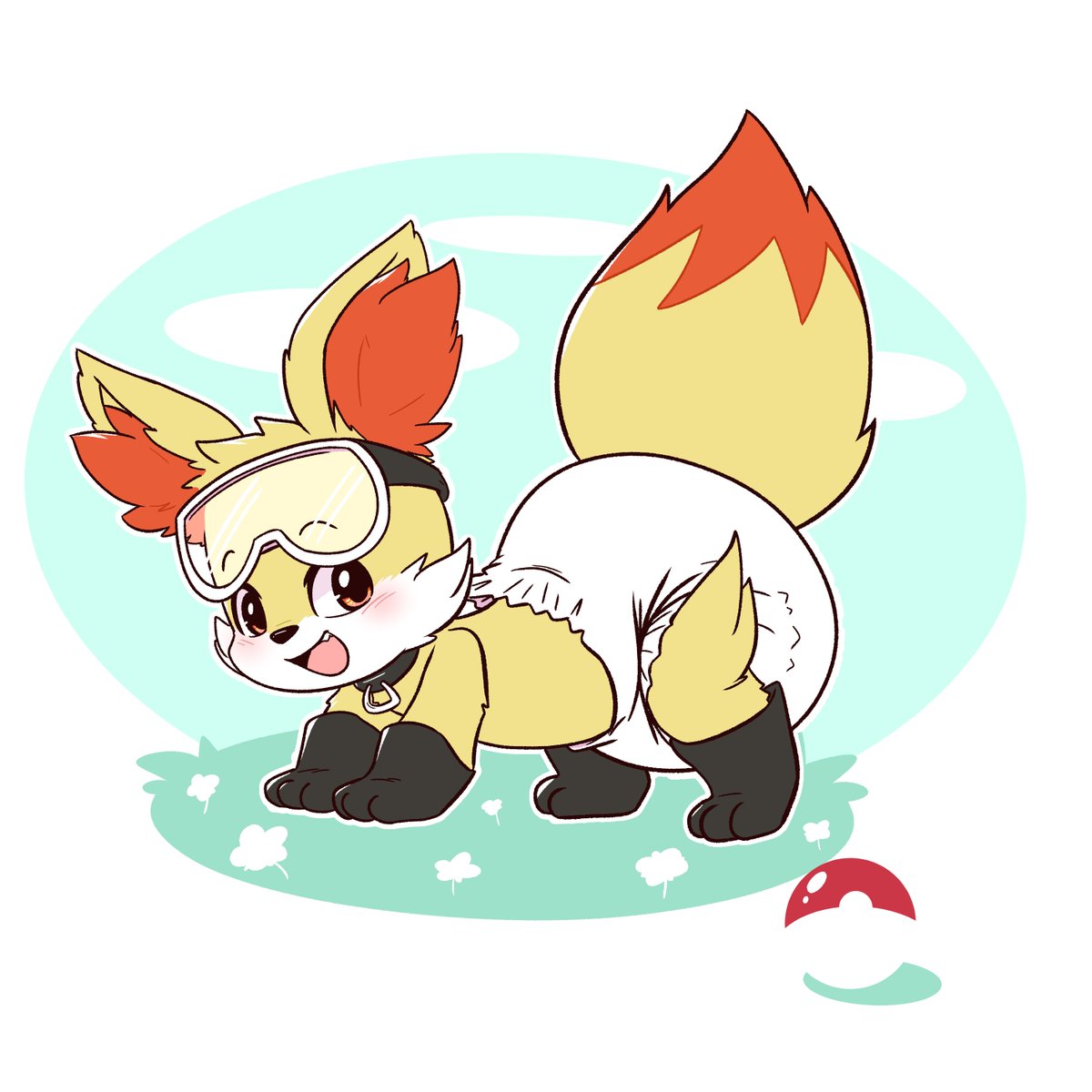 Pinkitsuu's tweet photo. Drawing for @paddedfen I hope you like it lil fennekin ;3 https://t.co/ygDUlKM9MJ