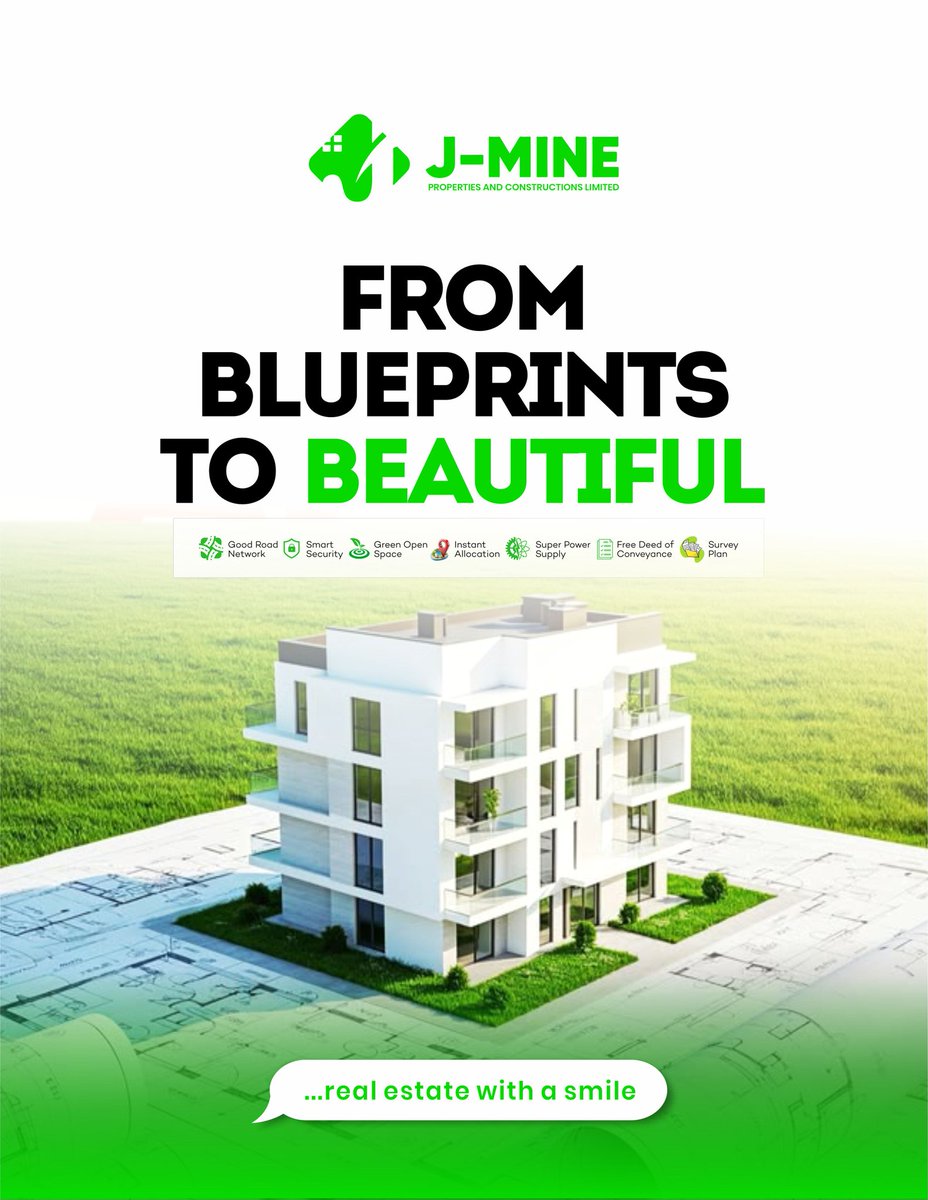 jmineproperties's tweet photo. From blueprints to beautiful—we build your future. 

Invest smart with J-Mine Properties.

📍 SARS Road, Port Harcourt
📞 0904-779-5502

Real estate with a smile. https://t.co/GErvOIC2Vy