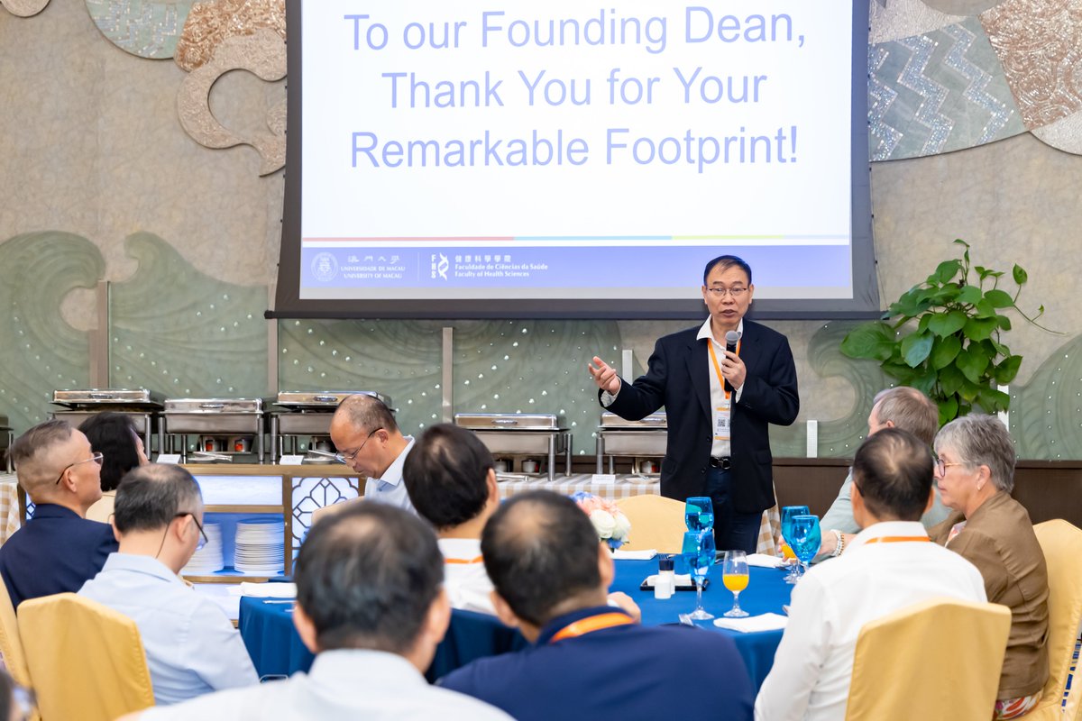 OfMacau's tweet photo. FHS recently held a tribute event to express its sincere appreciation and best wishes to its Founding Dean, Prof Chuxia DENG, who will officially step down from his post on 1 July 2026. For details, please visit our website: https://t.co/l1ujitGN5E https://t.co/V0qFHbZqjA
