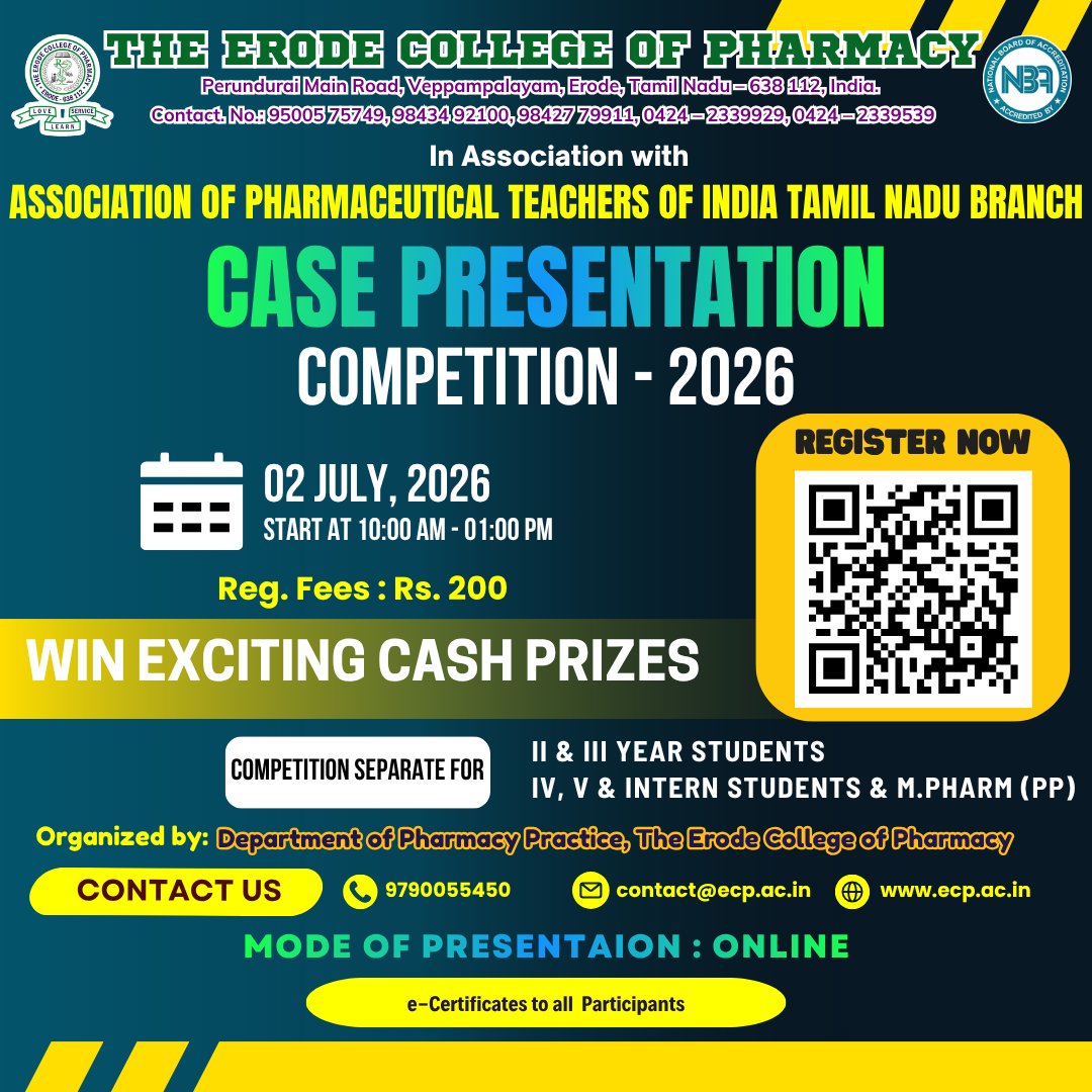 ecperode's tweet photo. 🚨 Registration is now open for the Case Presentation Competition 2026!

🗓️ 02 July 2026 | ⏰ 10:00 AM–1:00 PM | 💻 Online
Register now: https://t.co/8vOas5c5uP
🏆 Cash prizes • 📜 e-Certificates for all participants https://t.co/ONj2T0g0at