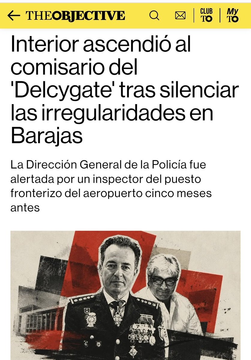 criaturina's tweet photo. ZP, IMPUTADO 
PLUS ULTRA 
EL DELCYGATE
TODAS LAS TRAMAS SON UNA

🤯🤯 Interior ascendió al comisario del 'Delcygate' tras silenciar las irregularidades en Barajas.

‼️‼️ Un inspector del puesto fronterizo ya alertó en 2022 de sus andanzas: trato preferencial en la frontera a personalidades, concesión de permisos de viaje en la pandemia y cesión de espacios oficiales a empresarios afines.

‼️‼️ Está señalado también por su trato de favor a Plus Ultra a cambio de mordidas.

https://t.co/6WvKOFnCFn