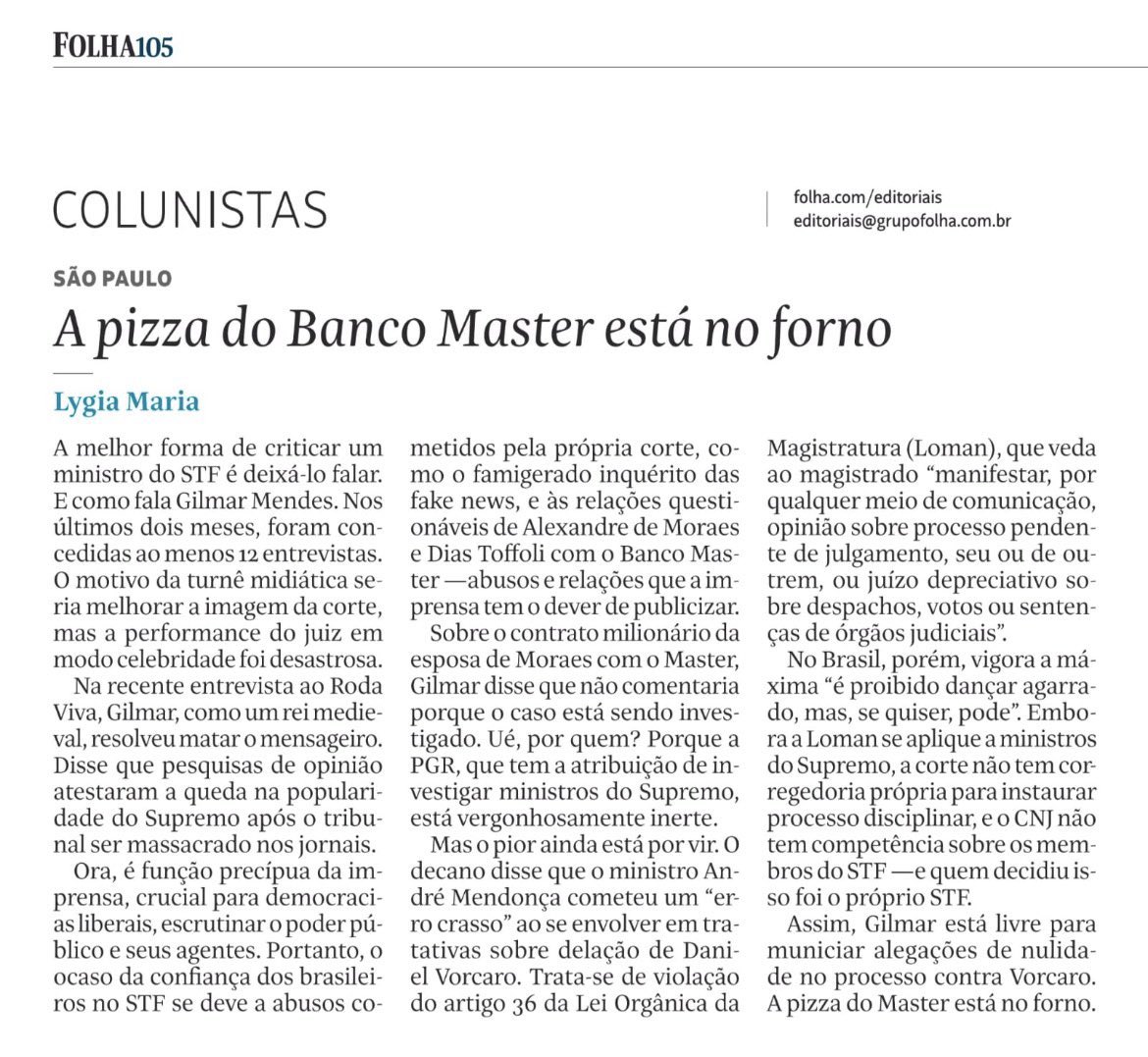 SF_Moro's tweet photo. Artigo contundente e verdadeiro da @lygia_maria. https://t.co/trrUBdMWvh