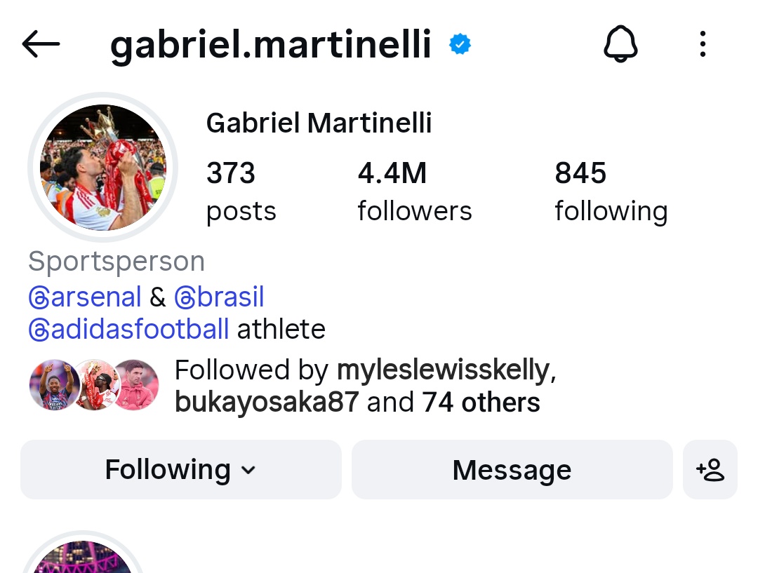 UPYOURARSENAL04's tweet photo. 🇧🇷Martinelli GAINED nearly 500,000 Instagram Followers in 12 hours after his Heroic Goal for Brazil in the World Cup

The whole world is finding out he's HIM https://t.co/kMo7hN7Tig