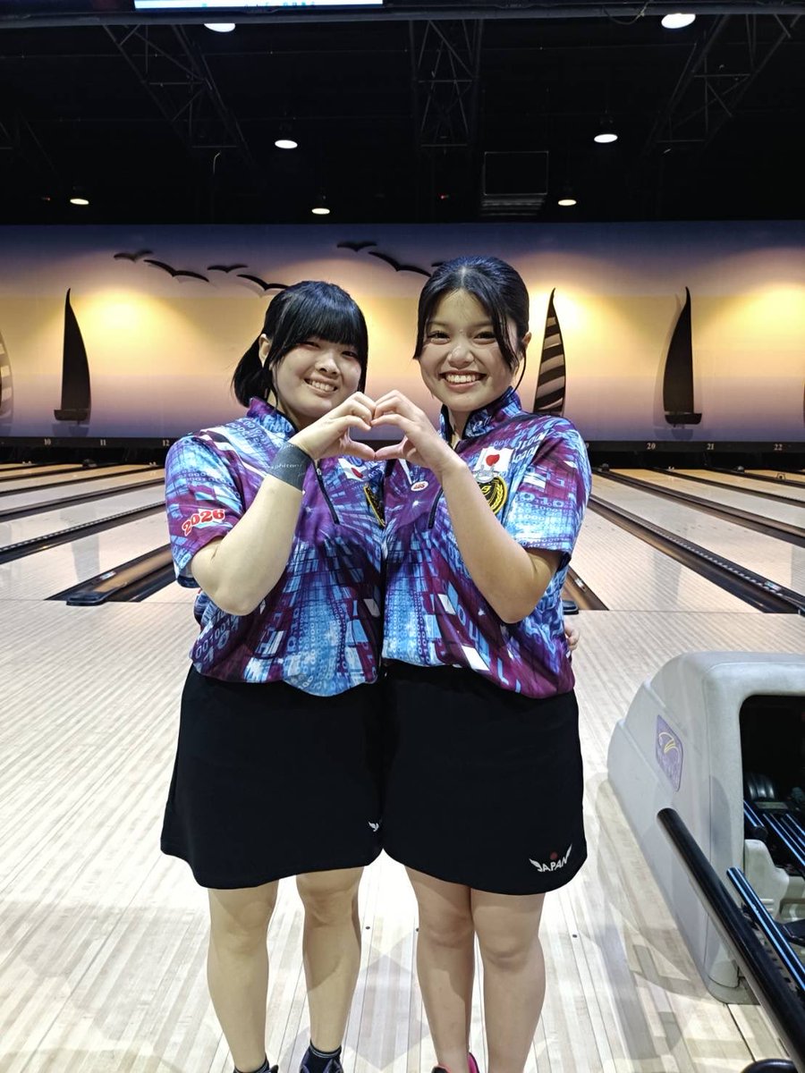 JAPANBOWLING's tweet photo. #パーフェクトジャパン 🎳参戦中！
2026世界ユースボウリング選手権

女子ダブルス予選
2チームとも予選突破しました！
🇯🇵田口みちる&amp;渡邉陽　6位通過
🇯🇵近藤眞桜&amp;渡辺希哩　10位通過

next round マッチプレーラウンドロビンは
7/1 午後に行われます。
応援よろしくお願いします。 https://t.co/ZHHLNT2Qam