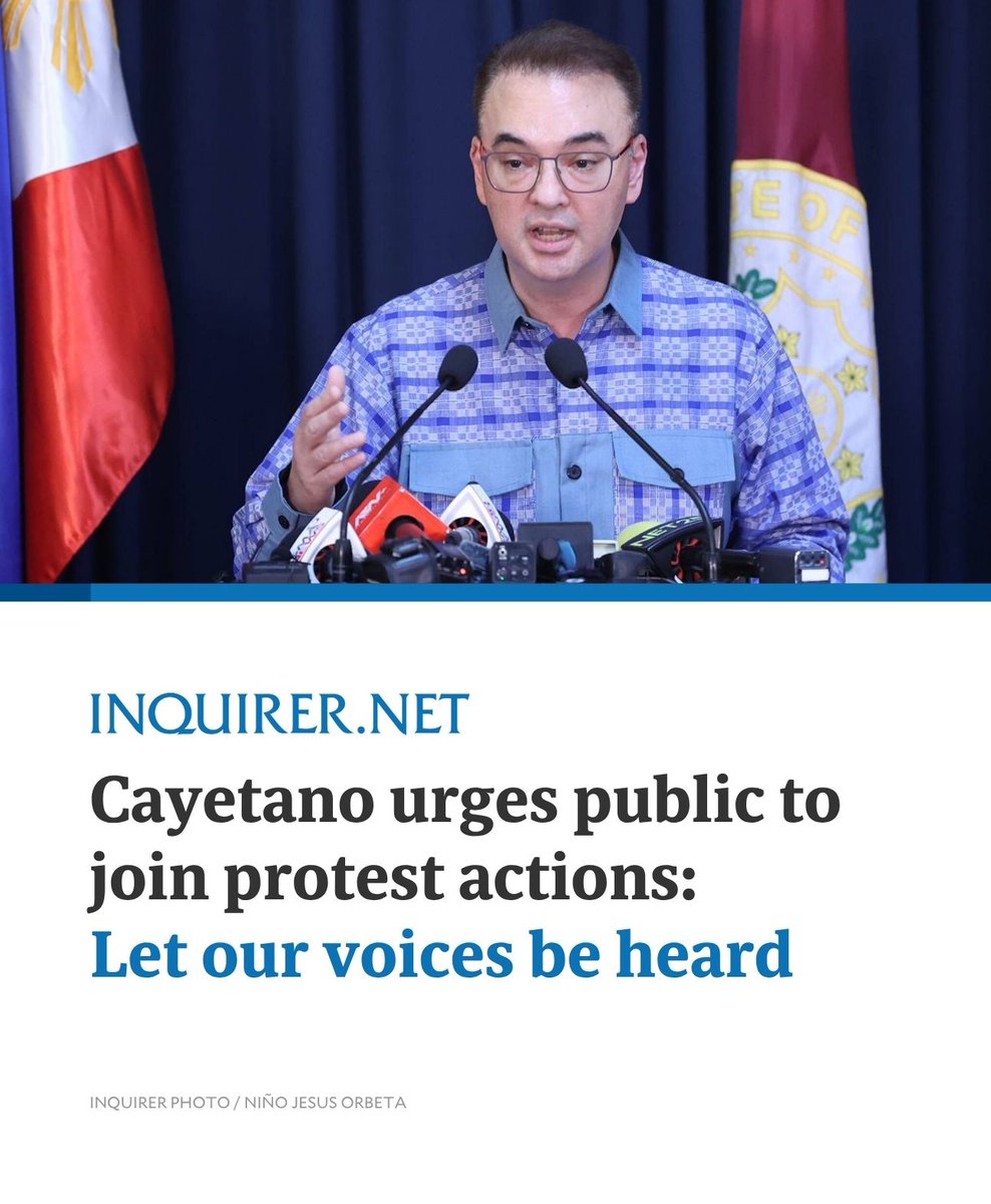 inquirerdotnet's tweet photo. ‘IMULAT ANG ATING MGA KABABAYAN’

Senate Minority Leader Alan Peter Cayetano on Tuesday urged the public to join protest actions whether online or by forming small communities.

READ MORE: https://t.co/vZBvkdRl3i https://t.co/gkmPJoQ6gS