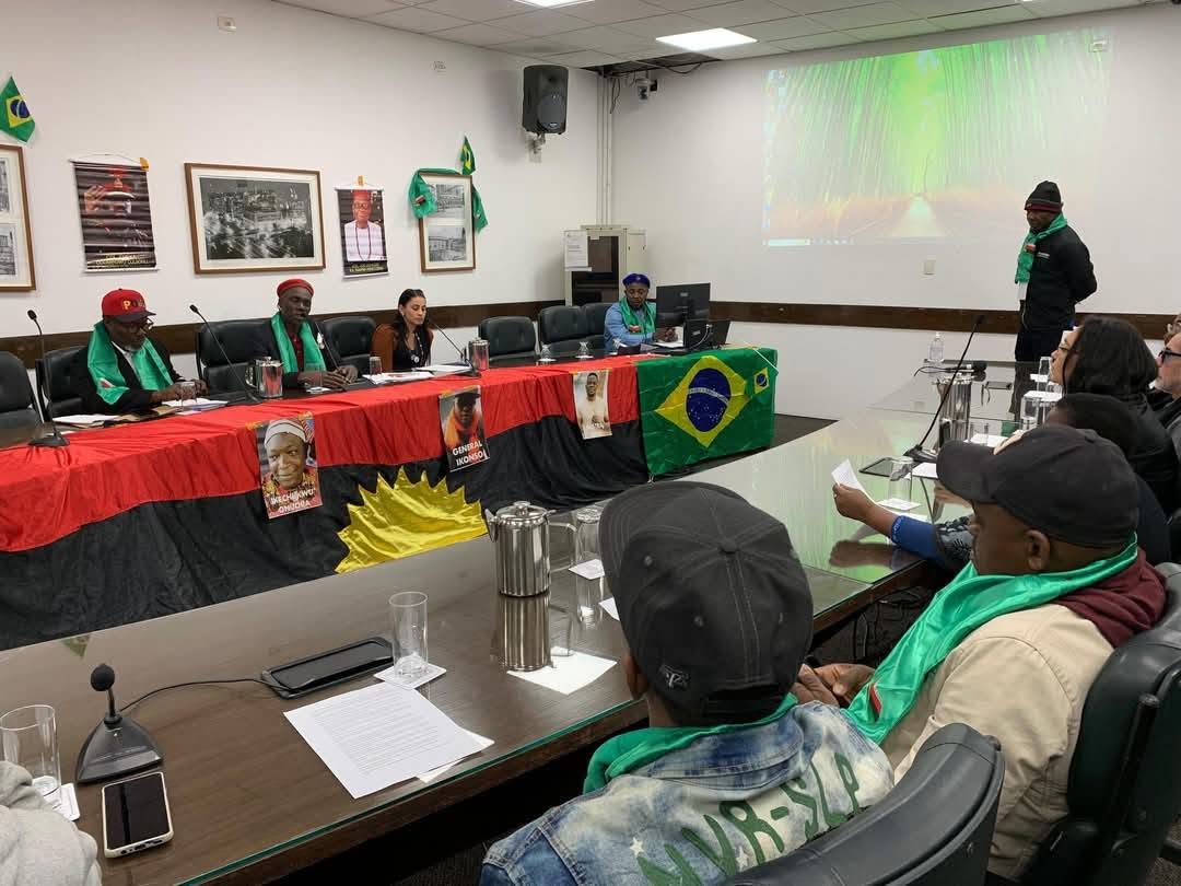 radiobiafralive's tweet photo. IPOB Brasil Branch Declares Loyalty to Chika Edoziem’s Directorate, Rejects Nnamdi Kanu’s Leadership Moves

The Indigenous People of Biafra (IPOB) chapter in Brazil has issued a strong statement reaffirming its support for the Directorate of States (DOS) led by Chukwukadibia Edoziem, while rejecting announcements made by imprisoned leader Mazi Nnamdi Kanu from Sokoto Prison.

In a formal declaration dated June 25, 2026, titled “Statements & Declarations on the Current Developments,” IPOB Brasil declared that it is “not being driven by emotion” and does not recognize the “so-called new DOS” announced by Kanu. The group accused Kanu’s announcement of being “tutored and lectured by the Biafrans’ high profile enemies” aimed at disrupting the Biafra restoration project.

The statement reads in part:

“We stand firmly with the real IPOB-DOS under the leadership of gentleman CHIKA EDOZIEM and vehemently opposed any effort by disgruntled, selfish individuals to undermine and demonize the good work being done by them.”

IPOB Brasil condemned “any actions or organised demonisation and blackmail” by opponents of the current DOS and endorsed the institutionalization of IPOB under democratic principles, calling for decentralization of power, checks and balances, and accountability. The chapter emphasized that “any government based on a monopolised power is tyrannical” and that “power corrupts and even absolute power corrupts absolutely.”

While expressing continued personal affection for Nnamdi Kanu, the Brazil chapter stated it would not allow his name to be used to “infiltrate and destroy this noble, Pacific Biafra struggle.” It explicitly reaffirmed its endorsement of the suspension of Kanu’s offices as IPOB Supreme Leader and Director of Radio Biafra, describing the move as necessary to prevent “clumsy, contaminated, ramshackled and wild informations being fomented by the enemies of Biafra self determination.”

The statement concludes by “redeclaring” loyalty to the DOS under Chika Edoziem and was signed by Prince Charles A. Okeke, National Coordinator of IPOB Brasil.

The position taken by IPOB Brasil represents a principled and timely intervention in the ongoing leadership crisis within the Indigenous People of Biafra (IPOB). By firmly aligning with the Directorate of States (DOS) under Mazi Chika Edoziem, the Brazil chapter has underscored the importance of institutional discipline, democratic accountability, and the protection of the movement’s global image against internal sabotage and external manipulation.

A particularly critical concern raised implicitly in the statement and one that demands urgent attention is the growing danger posed by masked armed elements reportedly endorsing or acting in the name of Mazi Nnamdi Kanu. Such groups, appearing in videos brandishing weapons and issuing threats, risk being exploited by the Nigerian government and its propaganda machinery to paint the entire IPOB family as a violent or terrorist organization. This development threatens to dent the hard-earned reputation of the global IPOB movement, which has consistently projected itself as a peaceful, disciplined, and rights based self-determination struggle.

IPOB Brasil’s rejection of any “clumsy, contaminated” narratives emerging from prison communications, and its call for decentralization and checks and balances, serve as a safeguard against exactly these kinds of damaging associations. Unregulated armed posturing by self-proclaimed Kanu loyalists not only undermines the peaceful, democratic institutionalization the movement requires but also provides ammunition to enemies who seek to criminalize the broader Biafran cause.

By standing resolute with the legitimate DOS structure, IPOB Brasil has demonstrated leadership and foresight. Their declaration is not merely an expression of loyalty to one DOS but a defense of the integrity, unity, and long-term viability of the global IPOB family. In a struggle that depends heavily on international sympathy and diaspora support, maintaining a clear distinction between disciplined activism and reckless militarism is not optional, it is existential.

The Biafra restoration project must remain rooted in strategic wisdom, not emotion or infiltration. IPOB Brasil’s stance deserves the support of all genuine Biafrans who prioritize the success of the movement over personal allegiances. The future of Biafra depends on it.

Family Writers Press International Reporting.
