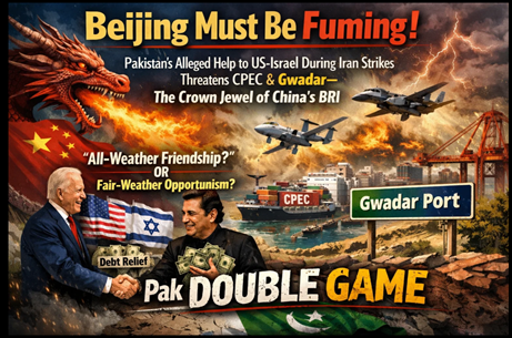 JoyBangla__71's tweet photo. Beijing must be fuming: Pakistan's alleged intel/logistical help to US-Israel during Iran strikes threatens CPEC & Gwadar—the crown jewel of China's BRI. "All-weather friendship"? More like fair-weather opportunism when dollars or debt relief are on the table.
#PakDoubleGame https://t.co/EeyBIoqAXV