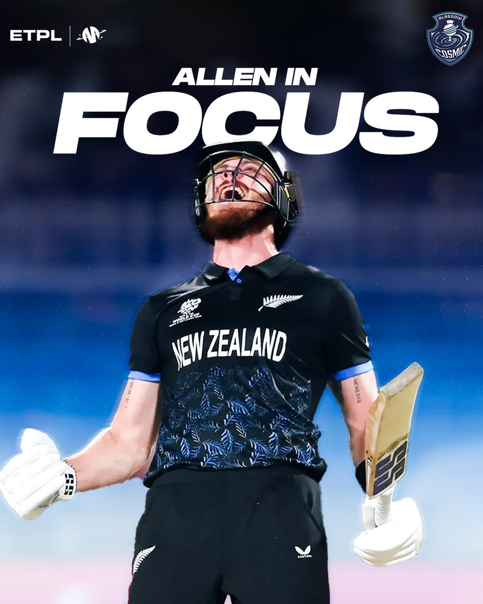 glasgowcosmic's tweet photo. ALLEN IN FOCUS.
The numbers speak. The bowlers remember. The world watched.
48 balls.
One unforgettable statement.
Swipe through to witness pure destruction.
#GlasgowCosmic #FinnAllen #ETPL #Cricket #T20Cricket #PureDestruction #CosmicRising https://t.co/PYOsZAziSS