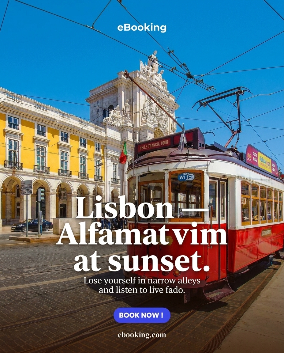 eBooking's tweet photo. Discover the vibrant streets of Lisbon, lose yourself in the magic of Alfama at sunset, and savor a pastel de nata by the river. 🌅 Or head to Dublin, where live music fills the air of Temple Bar and history whispers from the cobblestones of Trinity College. 🎶📚 https://t.co/3jN4U7hpgh