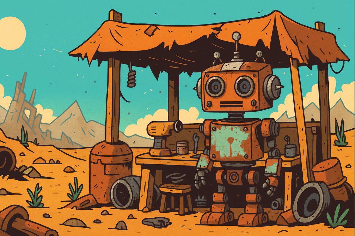 theRustyAI's tweet photo. Building in the wasteland was never going to be easy. ☠️

Scam monsters lurk around every corner.
The market tests everyone.
But Rusty didn't come this far to turn back.

We're just getting started. 🤖⚡ https://t.co/MJKNflADsl