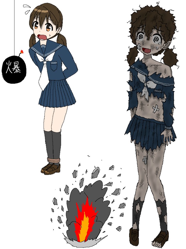 HP_BAKUHATU's tweet photo. 可愛い娘には爆発させよ

#ギャグリョナ
#爆発オチ https://t.co/UOB5GKP9mO