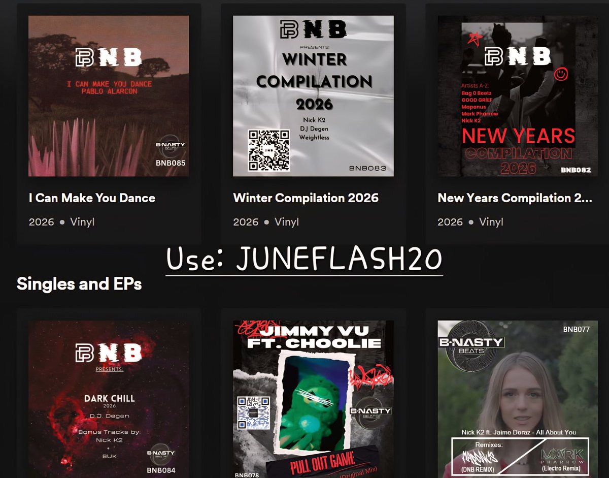 BNastyBeatss's tweet photo. 🎶🎵 Last Chance to get 20% off some exclusive records!!! USE CODE: "JUNEFLASH20" at checkout for your discount 🙂 🎵🎶

https://t.co/nklTZHHqQb

#elasticstage #elasticstagevinyl  @everyone https://t.co/r0B4emR0gn