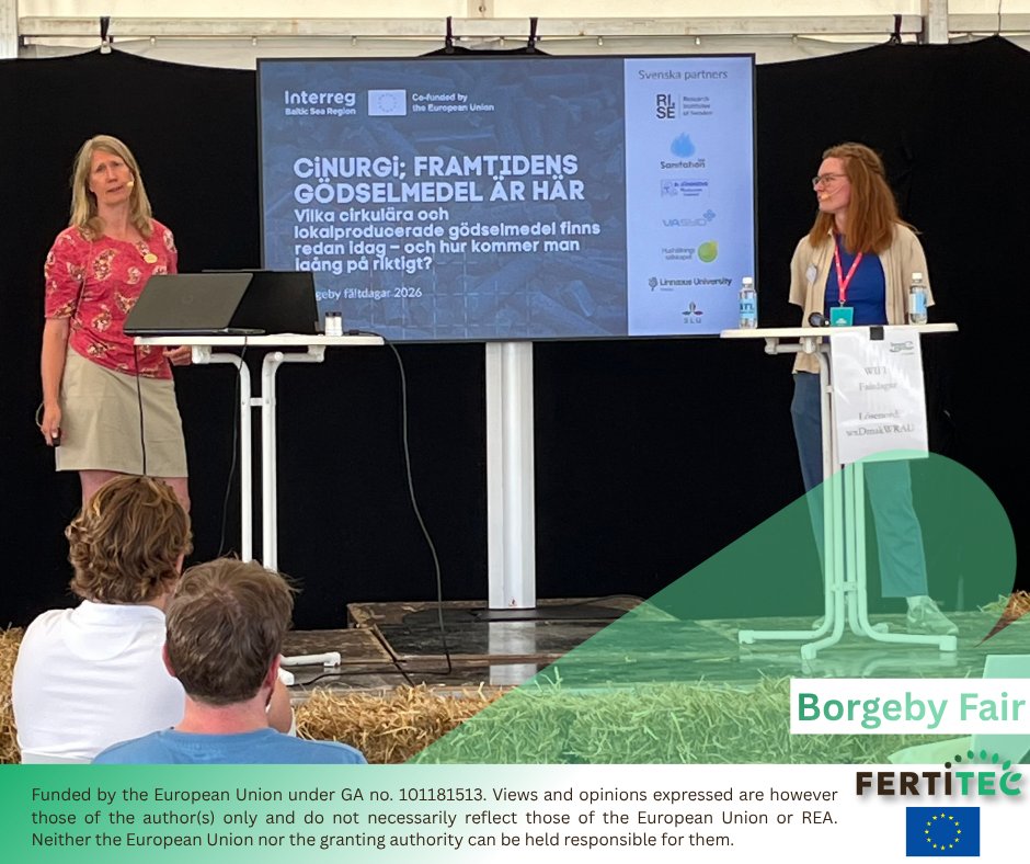 fertitecproject's tweet photo. 🌾 A trade show—right in the field!
On 24–25 June, our coordinators from RISE, represented FERTITEC at Borgeby Fältdagar in Sweden, one of the country's largest annual agricultural field fairs, welcoming around 18,000 visitors over two days.
#FERTITEC #HorizonEurope #Agriculture https://t.co/B7VFoWPubk