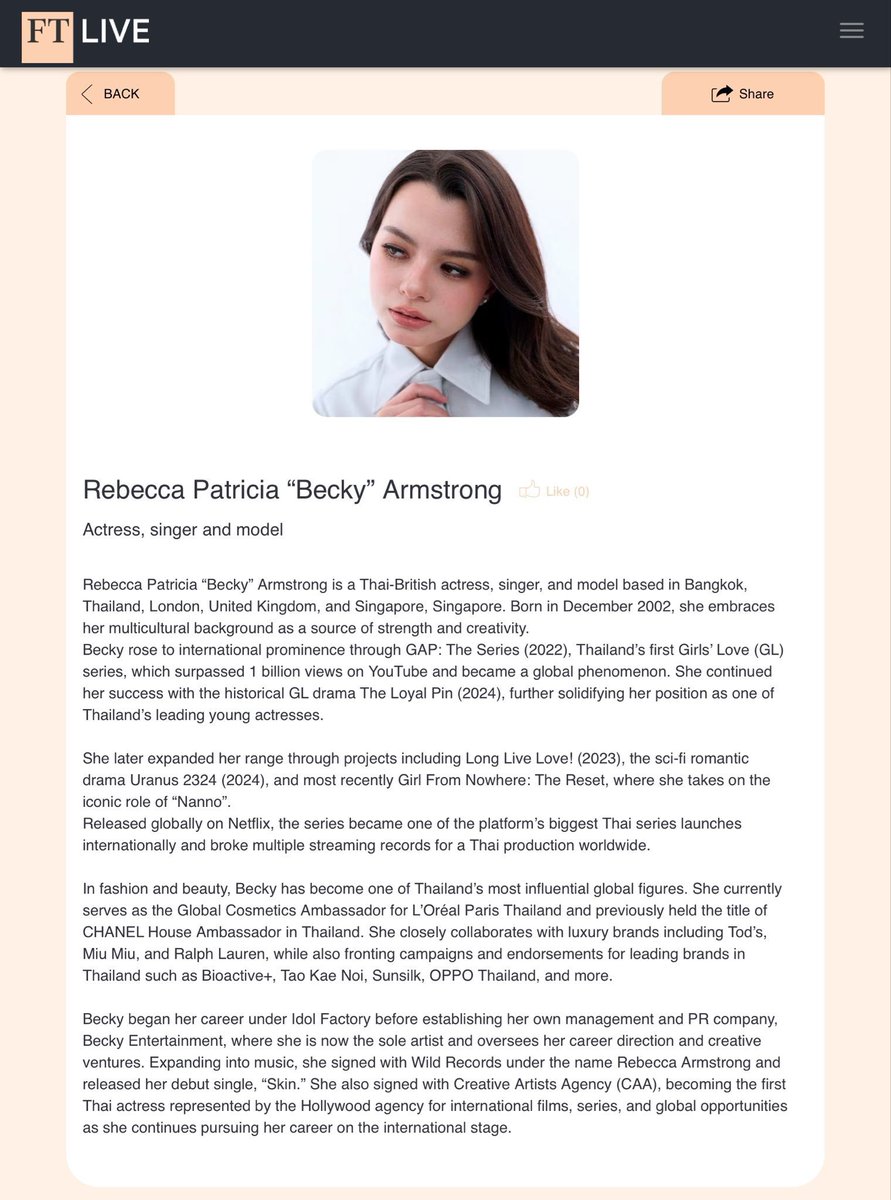 beckyEUROP's tweet photo. Looks like Becky will be taking the stage as a speaker at the @FinancialTimes Nikkei FT Business of Luxury Summit – Asia Edition 2026 in Bangkok on October 20th

We couldn’t be prouder 🥹

#beckysangels
#BeckyArmstrong https://t.co/39dK3wAML9