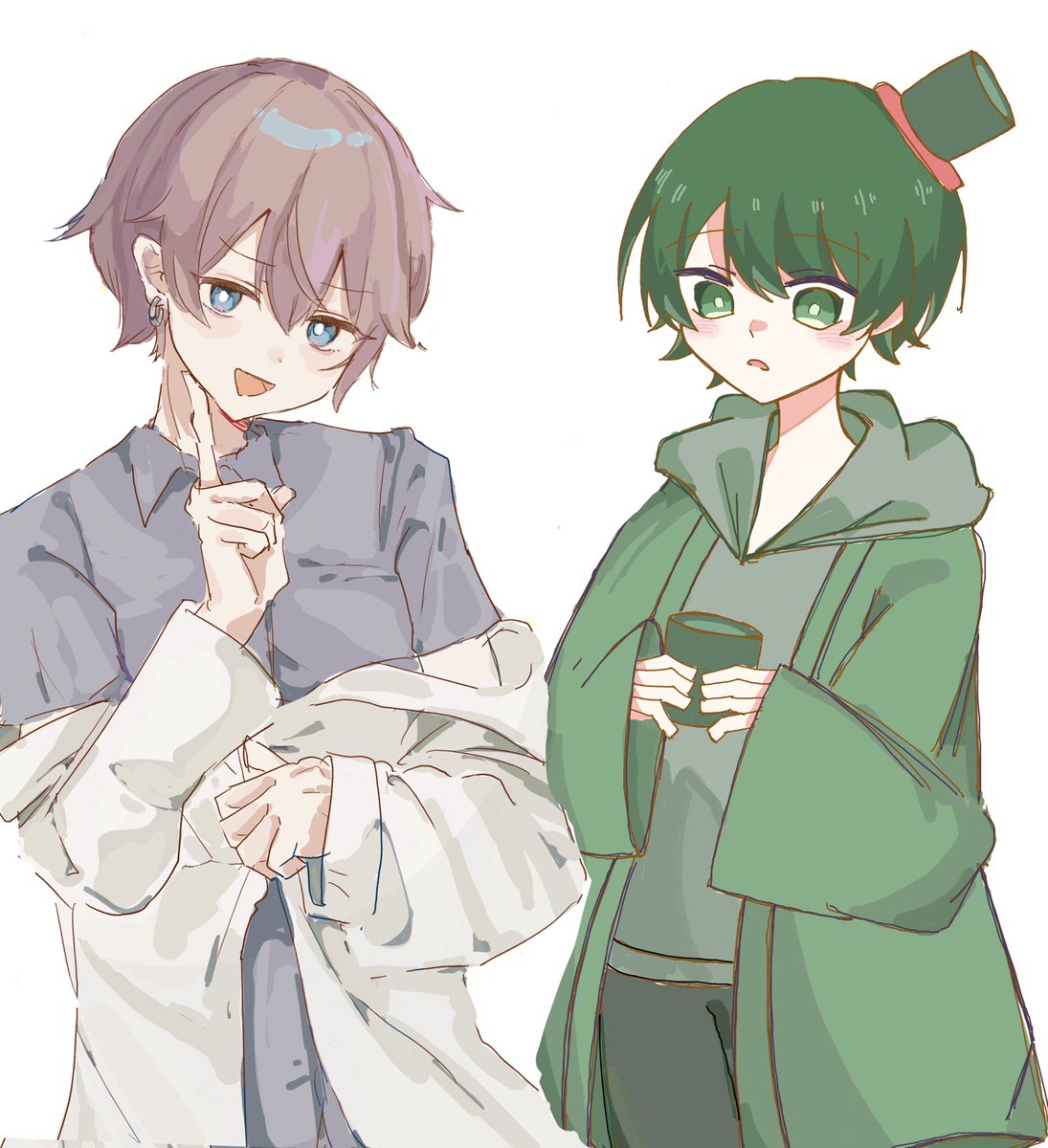 imitation_penem's tweet photo. #ヒナの隠れ画 #いえもなーと 
合作してきたよーー 男性を描くのが苦手なふたりで絵チャ🫶🫶🫶 https://t.co/aDHi4djMuw