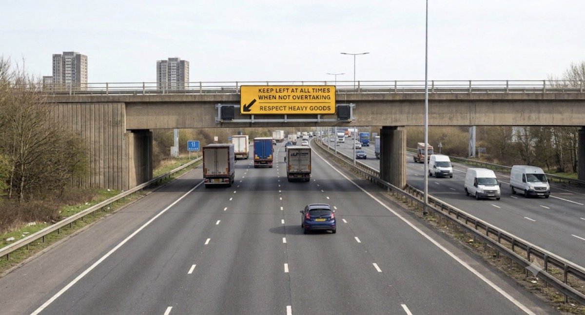 HbarJim's tweet photo. @andyburnham Ok sure but let’s start with the easy things - please trail this on any UK motorway of your choice https://t.co/A0dZ57mGEv