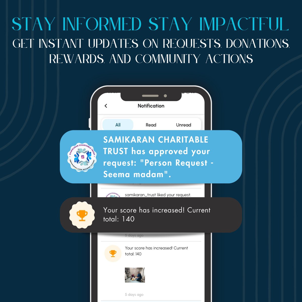 karmas_india's tweet photo. Never miss an opportunity to make a difference.
Get instant notifications for: 🔔 Request updates 🤝 NGO approvals  💙 Community activity
Stay informed. Stay connected. Keep creating impact with Karmas.
📲 Download: https://t.co/0sANLHkyWV

🌐 Learn more: https://t.co/J01alXzF76 https://t.co/BnY8mMmtzP