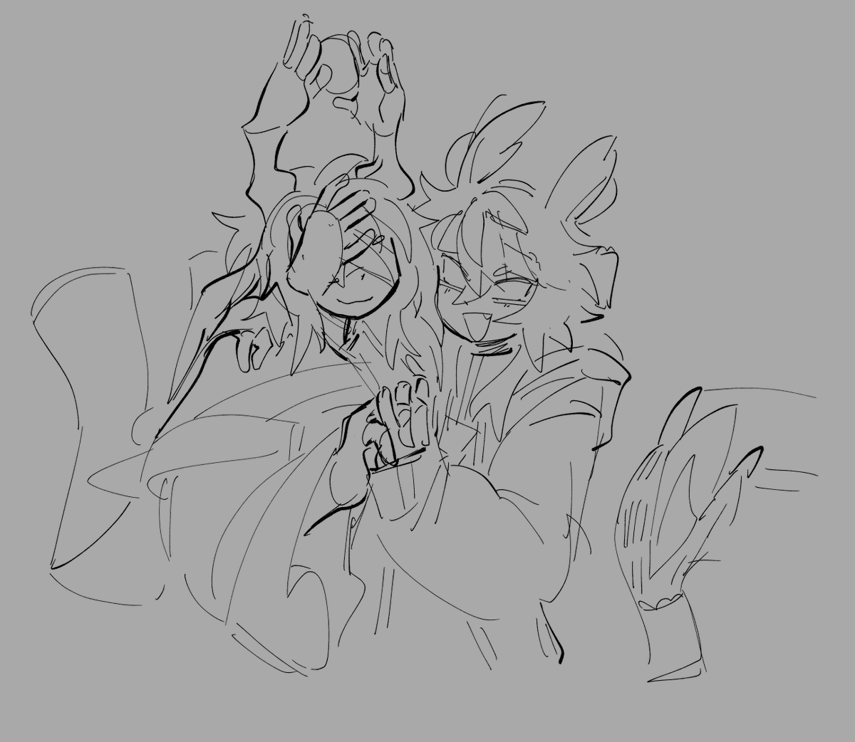 faunifysh's tweet photo. i lovemy oomfs #parrotx2fanart #spokeisherefanart #roshambogamesfanart no color i care abt my health too much thx https://t.co/E8G7FR6QBk