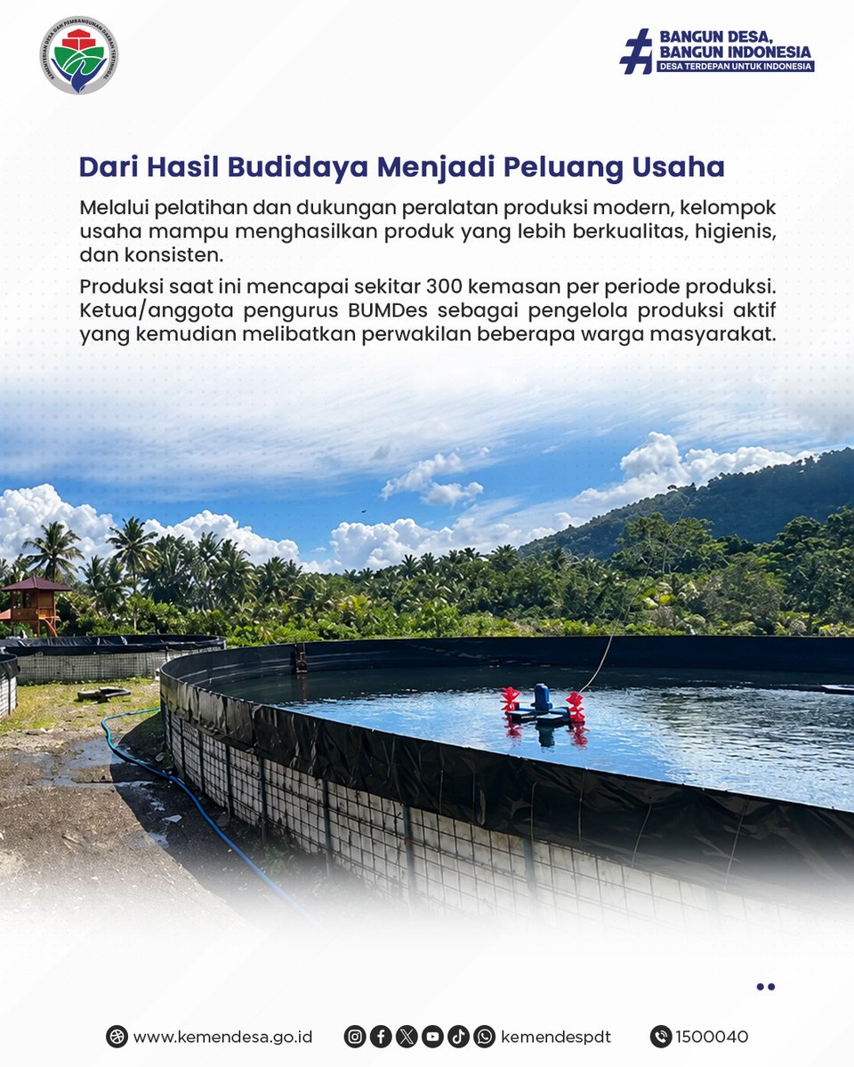 kemendespdt's tweet photo. Potensi desa bisa menjadi sumber nilai tambah bagi masyarakat.

Di Desa Tuada, Kabupaten Halmahera Barat, udang vaname tidak hanya dijual segar, tetapi juga diolah menjadi Stik Udang Vaname melalui pendampingan Program TEKAD. https://t.co/kj2za0JFPq