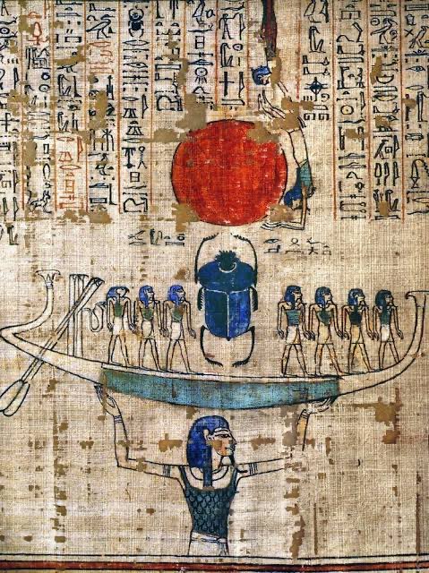 Froyd369's tweet photo. In Egyptian creation myths (particularly those of the Ogdoad from Hermopolis), the universe began as a vast, inert chaotic sea called Nun.

Nun (also Nu or Nnw) is the ancient Egyptian personification of the primordial watery abyss; the chaotic, infinite, dark ocean that existed before creation. Often called the oldest of the gods or “father of the gods.”