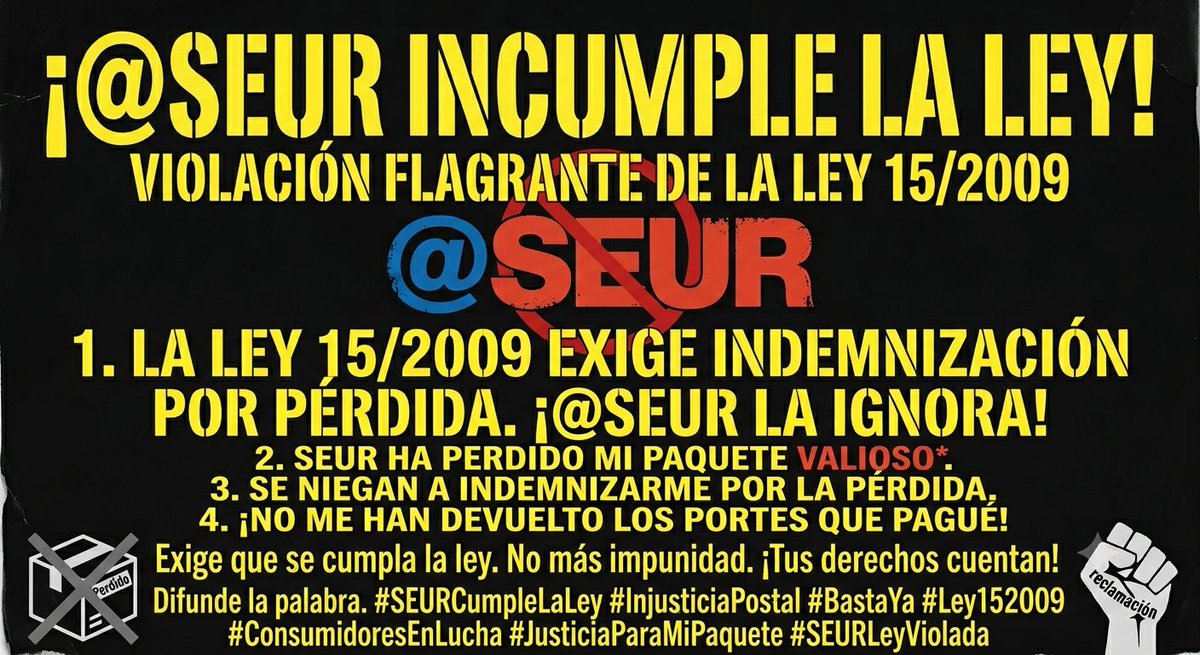 reservadel48's tweet photo. @SEUR . Sois unos estafadores. https://t.co/11qVhRNgaD