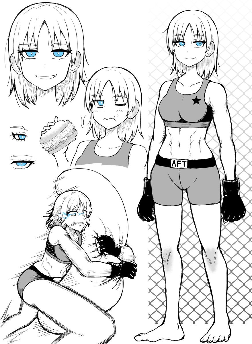 suzusima's tweet photo. 格闘マンガにいつか出そうと思ってたキャラの絵まとめ その1 https://t.co/vH1ql0aQS3