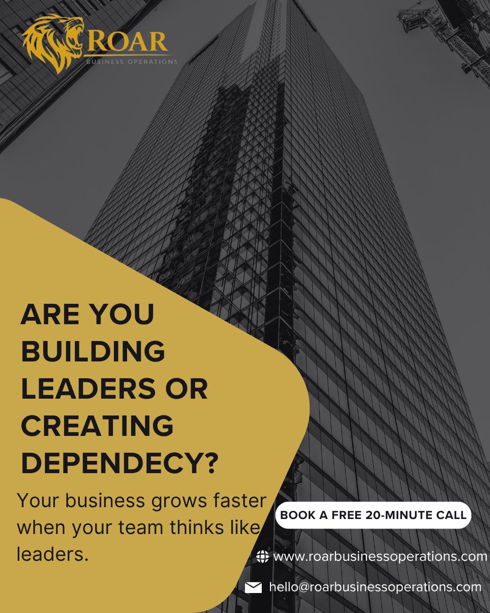 RoaRBizOps's tweet photo. A business can’t scale if every decision depends on one person.

Build leaders, not dependencies. Empower your team to think, own, and act.

Are you creating leaders or bottlenecks?

#Leadership #BusinessGrowth #TeamDevelopment #RoaRBusinessOperations https://t.co/Xy1G8B2MWi