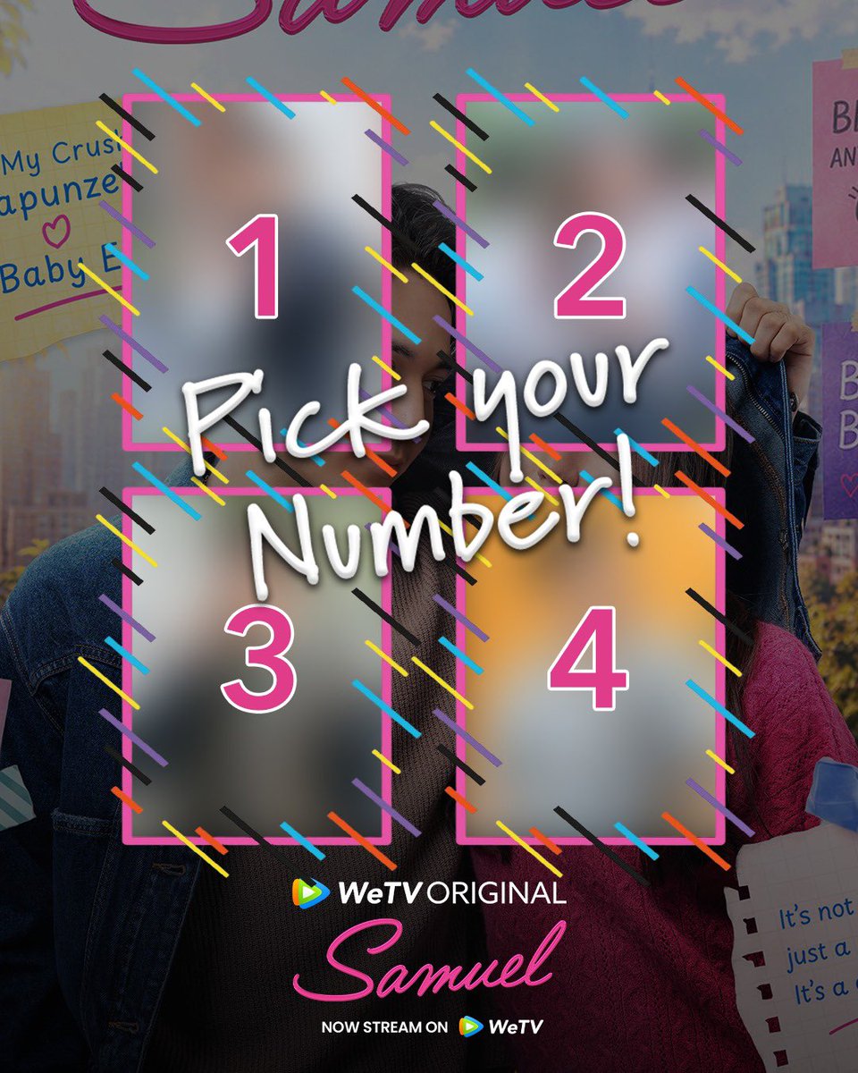 MDEntertainment's tweet photo. Pick your number! coba pilih kalian dapet siapa ni๐ซฃ๐ซต๐ป
๐ฌ: WeTV Original Samuel
๐: Tayang Setiap Jumat - Sabtu pukul 18.00 WIB | VIP 2 bagian lebih awal
๐: https://t.co/kS38V42mXw
#WeTVOriginal #SamuelTheSeries #FadiAlaydrus #SaskiaChadwick #MDEntertainment https://t.co/XNaTj4jDFB