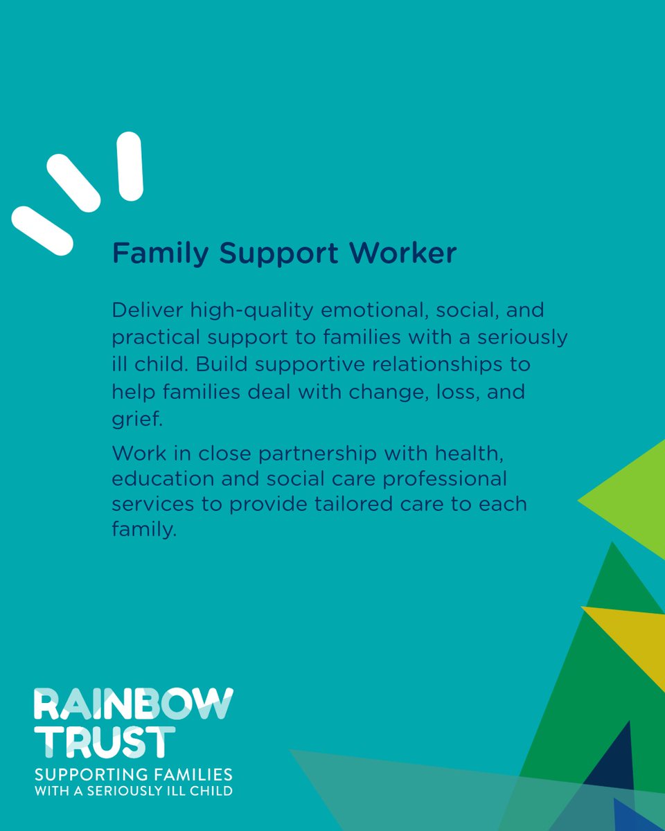 RainbowTrustCC's tweet photo. Do you have a passion for working to support seriously ill children, young people and their families? 

Ranked the Top 10 Charity by Best Companies, Rainbow Trust Children's Charity is currently hiring, head to our website to find out more: https://t.co/FQOeo4kCXa https://t.co/LneONgFZG7