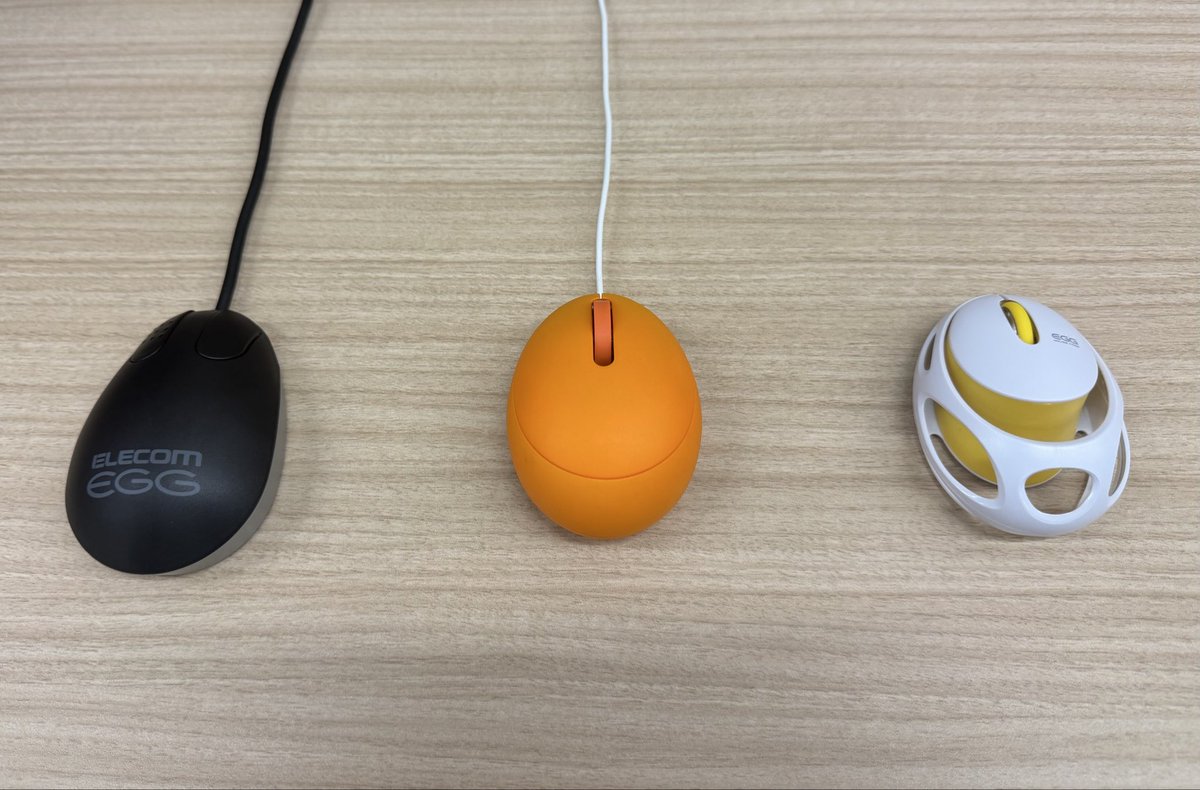 GMO_creative_PR's tweet photo. 先日エレコムさん創業40周年でリデザインされた
新作マウス「EGG MONSE」の内覧会にご招待いただきました✨🖱️

10年ごとにその時々のトレンドや技術に合わせて生まれ変わるデザインがすごく魅力的でした🥚

開発中の試行錯誤されて出来上がった
インテリアに馴染むカラーで気分も上がります♪ https://t.co/JR9vbqlaLG