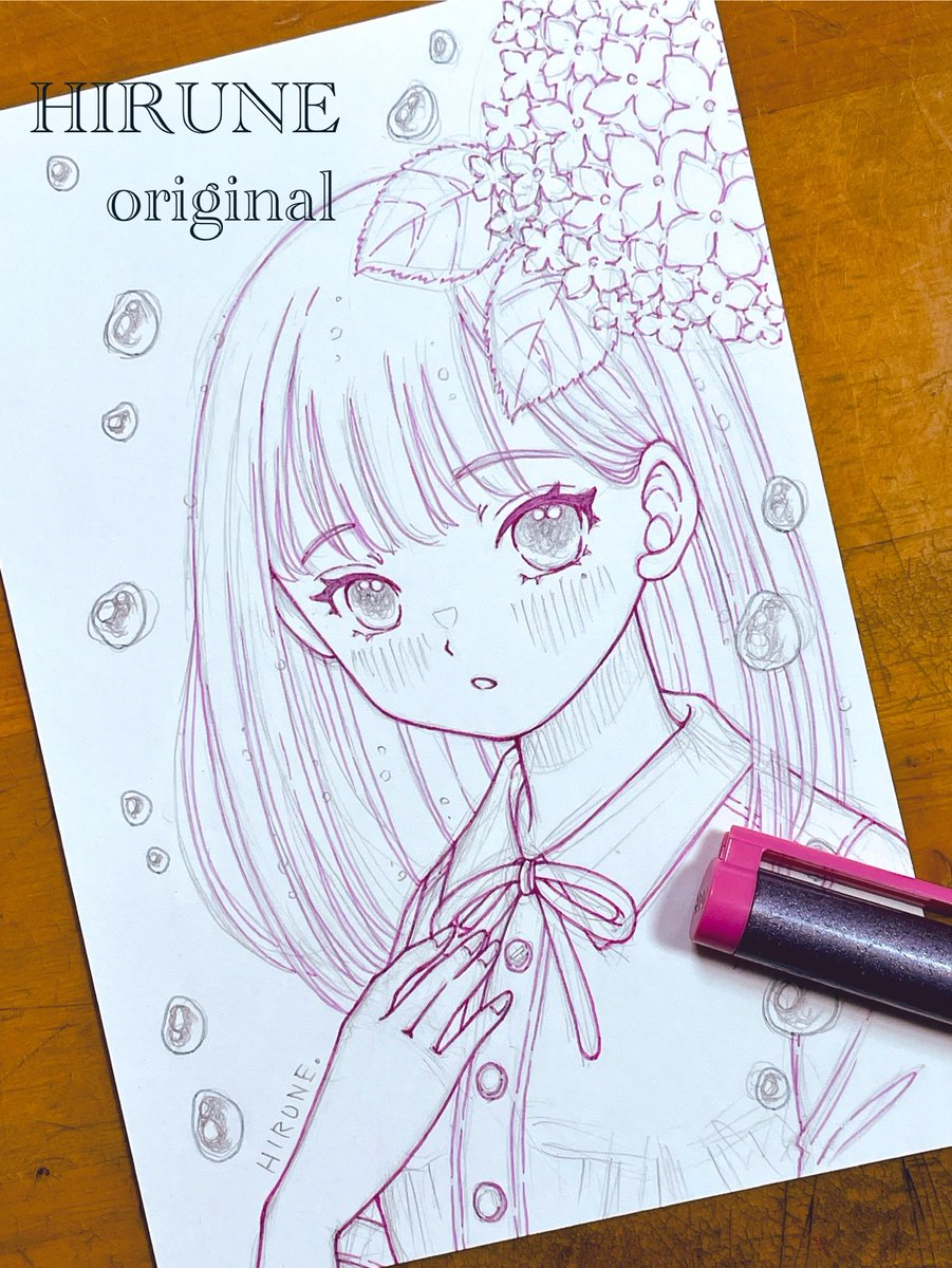 HIRUNE_777's tweet photo. ｢あじさい色のキミ🫧🫧🫧｣

6月も終わるので急に描きたくなった紫陽花…新しいコピックも買ったのに使えなかった🥹
時間できたら仕上げたい💪✨

#アナログはいいぞ https://t.co/LjldiCiZ5s