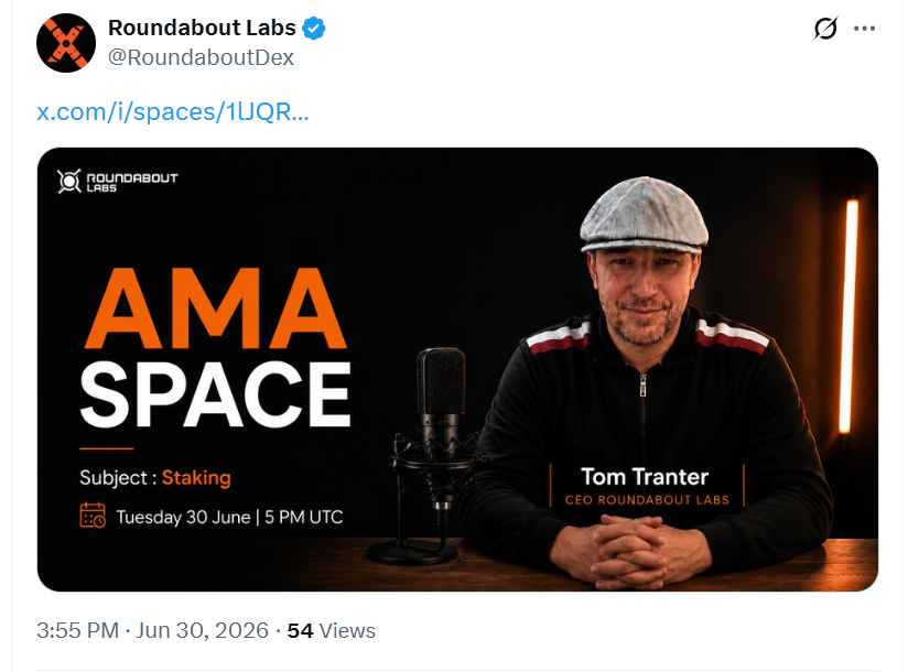NeutralViewLab's tweet photo. Looking forward to this AMA 🔥

One thing I always look for in a project is how the team explains the product, not just the roadmap.

Curious to hear @RoundaboutDex Tom Tranter's thoughts on $CARR staking, the mechanics behind it, and where CarrChain is headed.

These conversations often reveal more than the announcements themselves.

Not financial advice. Just sharing something I'm interested in following.
#RWA