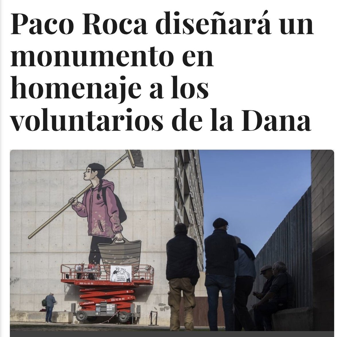 MaiteIbanez's tweet photo. Me parece magnífico q Paco Roca diseñe la escultura homenaje a voluntarios #Dana, que ojo! es iniciativa de los vecinos en los presupuestos participativos, pero ¿para cuándo la Medalla de Gratitud @AjuntamentVLC a las AAVV de Pedanías afectadas, y que hace un año prometió Catalá? https://t.co/pdLO6m9K5v