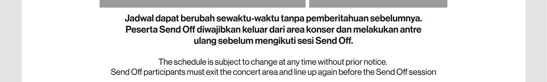 M4Rkleemakeu's tweet photo. Perlu diperhatikan ya teman2 bagi warga duality pack setelah fanmeeting wajib keluar area konser lagi ya dan antri ulang sesuai QN ya

Untuk meminimalisir adanya kecolongan ya we never know misal ada warga cat 1 tiba2 yang ikut send off yaa https://t.co/XwAg7RdLvF
