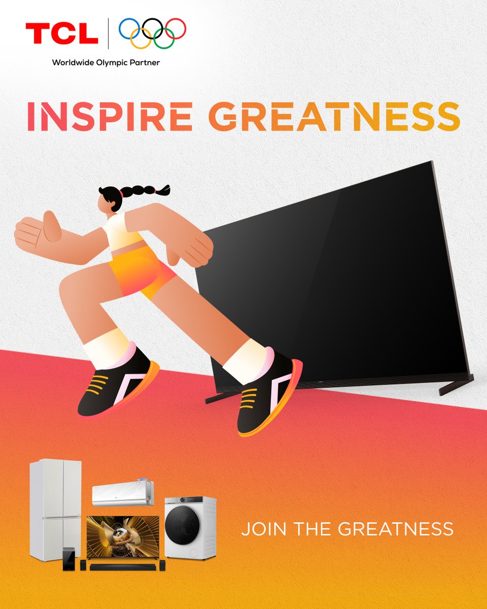 TCL_Brand's tweet photo. YOU CAN DO THIS. LET'S MOVE.

Greatness starts with a first step. When did you dare to try something new, overcome a challenge, or step outside your comfort zone?

At TCL, we believe greatness isn't about being extraordinary from the start. It's about having the courage to begin. 

Join our challenge by:
1. Follow @tclbrand
2. Share your story: When did you take your first step towards something new?

5 winners will each receive a $50 Gift Card and submit your answer by July 9, 2026, 23:59 GMT to secure your entry.

Let's move and Inspire Greatness together.