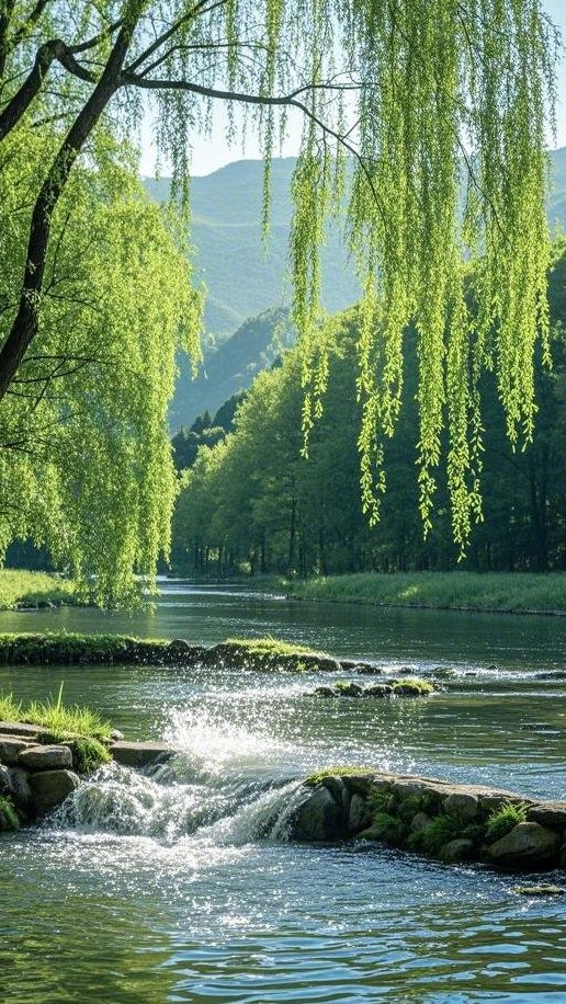 zhisheng1977's tweet photo. 轻风拂细柳，溪水缓缓流。 https://t.co/x47qJOmGQI