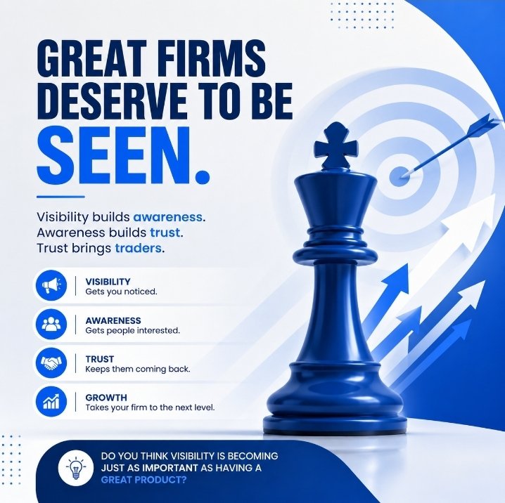 TheKingsLand01's tweet photo. A great prop firm can still go unnoticed.

Not because the product is bad.

But because the right people never hear about it.

👀 Visibility builds awareness 📢

📢 Awareness builds trust 🤝

🤝 Trust brings traders 📈

Do you think visibility is becoming just as important as having a great product? 🤔

#PropFirms #TradingCommunity #BrandGrowth #Forex #PropFirmCEO #Partnerships #ForexBlog9ja