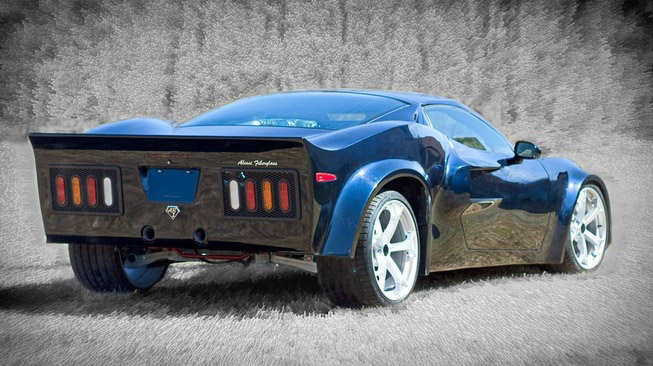 LeXXXusGucci's tweet photo. Alessi AR-1なるアメリカのスーパーカー…らしいけど、コルベット譲りの心臓らしくGT40とC6を混ぜたようなアグレッシブなデザインでこりゃケツもそうなるだろうって期待させておいて唐突にそのへんのトラックかトレーラー用の汎用テールくっつけたようなやる気ないケツが現れるの予想外すぎるだろ https://t.co/DYMXQItvvN