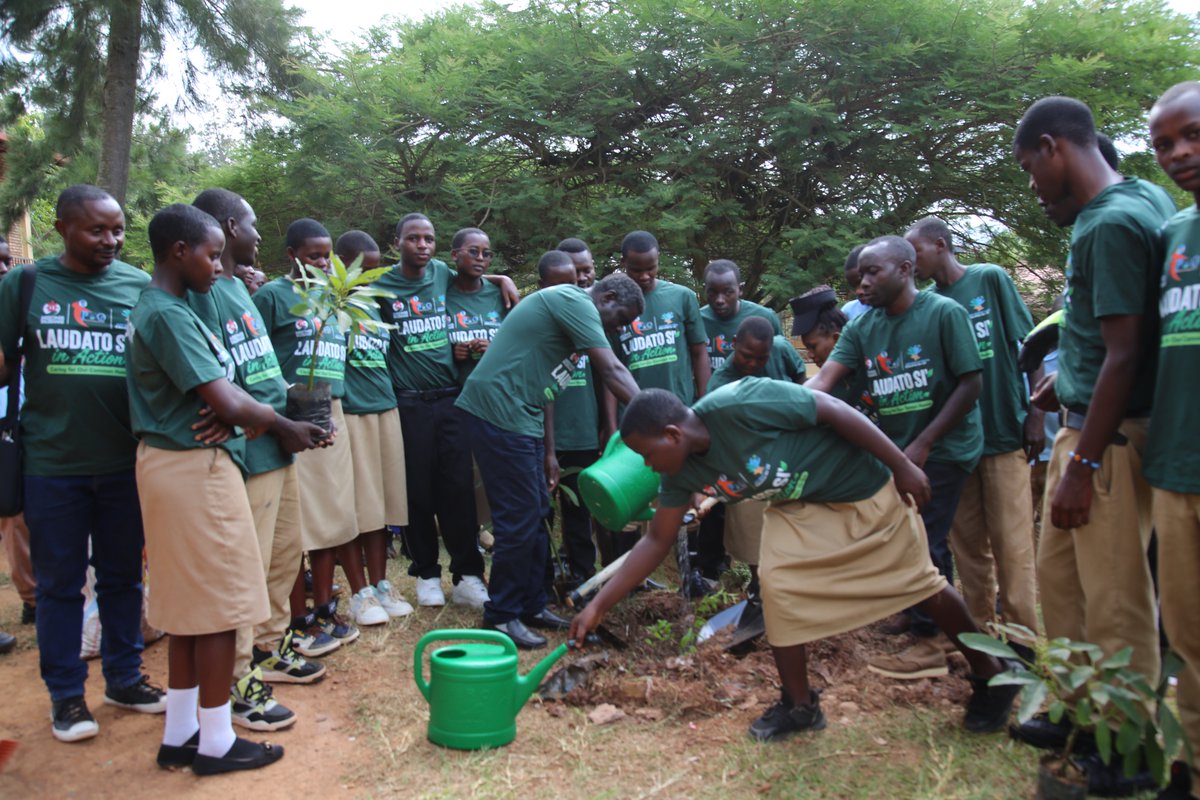 TopafricanewsC's tweet photo. 🌳 Every tree planted is a promise to future generations. Young people in Rwanda are responding to Pope Francis' call in Laudato Si' by taking practical action to care for our common home through tree planting and environmental conservation. Together, we are growing a greener future—one tree, one young person, and one community at a time. 💚🌍

#LaudatoSiInAction #CareForOurCommonHome #TreePlanting #YouthForEnvironment #ClimateAction #Rwanda #EnvironmentalStewardship