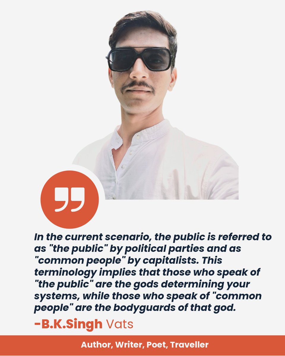 BKSingh56's tweet photo. BKS:- T326. ✍️
पार्टी (#Party), जनता(#Public), पूंजीपति(#Capitalist), आम आदमी(#CommonMan), भगवान(#God), अंगरक्षक(#Bodyguard)|
B.K.Singh Vats:- Author, Writer, Poet, Traveller. #BKSinghVats #Author #Writer #Poet #Traveller #Life #Lifestyle #Youth #Voice https://t.co/3UVfbZ9vpD