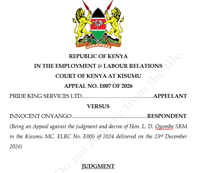 AssociatesRoba's tweet photo. 🚨🚨 BREAKING: YOUR EMPLOYER'S CASHFLOW PROBLEMS DO NOT SUSPEND YOUR RIGHT TO A SALARY.

The Employment and Labour Relations Court at Kisumu has delivered an important decision clarifying a question that affects thousands of Kenyan workers: what happens when an employer simply stops paying salaries because business is struggling? In Pride King Services Ltd v Innocent Onyango [2026], a security guard resigned after going four consecutive months without receiving his salary. The employer admitted that it had experienced financial difficulties, explained that employees had been informed of the situation, and argued that the Respondent should have waited for the company to stabilize because the outstanding salaries would eventually be paid. The Court rejected that reasoning. In one of the most striking passages of the judgment, Justice Nzioki wa Makau reasoned that it is not the responsibility of a worker to figure out how the employer will pay his wages. The Court held that by failing to pay wages for months, the employer had created the very circumstances that led to the termination of employment and therefore upheld the finding that the employee had been constructively dismissed.

The Court's reasoning is significant. A salary is not a discretionary benefit that an employer may postpone until business improves; it is the primary consideration for an employee's labor and one of the employer's most fundamental contractual obligations. While the employer pleaded financial hardship, the Court found that such hardship could not be shifted onto an employee who continued reporting to work without pay. At the same time, the Court carefully distinguished liability from quantum. Although it upheld the findings on unlawful termination, salary arrears, notice pay, service pay and compensation, it reduced the awards for underpayments, house allowance and accrued leave because those claims were subject to the statutory limitation period under the Employment Act.

The jurisprudential importance of this decision lies in its reaffirmation that the risk of running a business belongs to the employer, not the employee. Courts will not readily accept financial difficulties as a legal justification for withholding wages while expecting employees to continue working. Equally, employees who seek relief must be alive to the limitation periods governing employment claims, as even a successful claim may be substantially reduced if brought outside the periods prescribed by law. The judgment therefore strengthens two important principles of Kenyan employment law: wages remain a fundamental contractual obligation despite economic hardship, and statutory employment rights must be enforced within the timelines established by Parliament.

Kindly repost widely 🙏