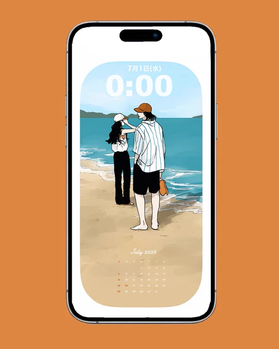 「君との夏のはじまり」 7月カレンダーです ロック画面にどうぞ