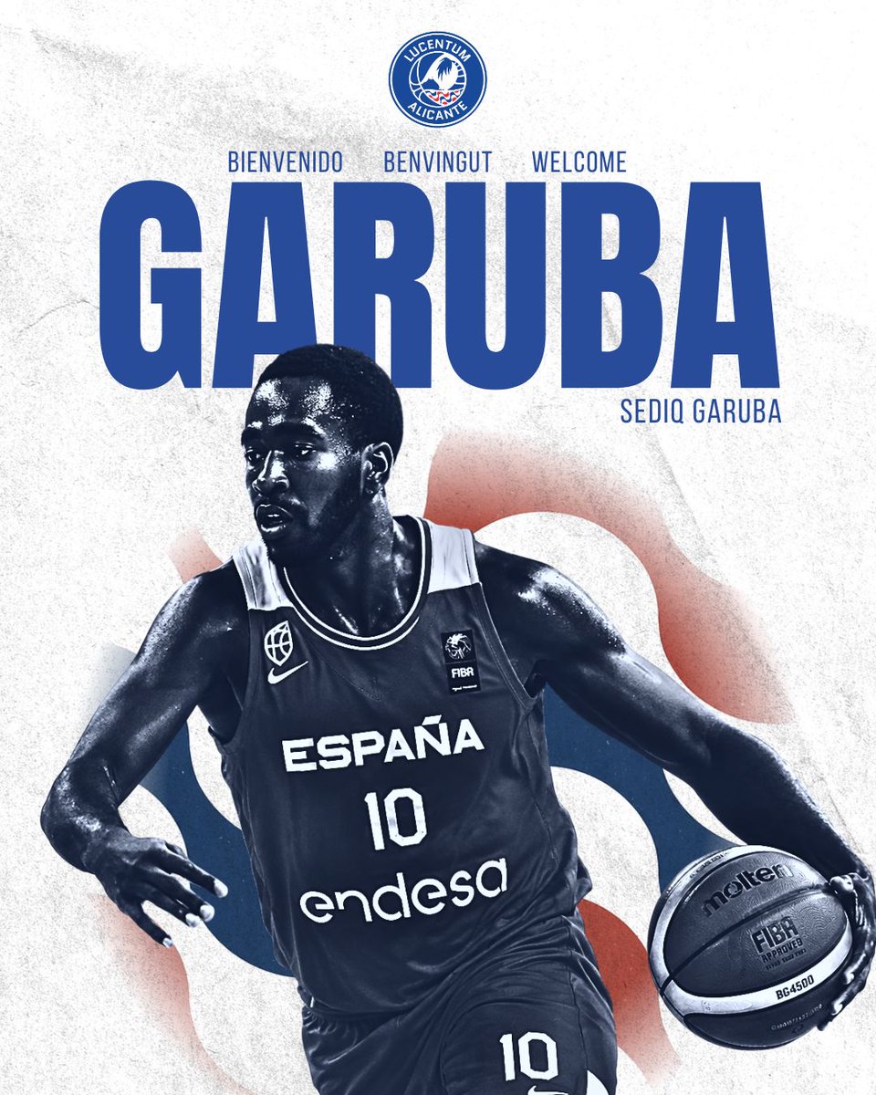 FundLucentum's tweet photo. Talento, energía y versatilidad para nuestro perímetro.

Sediq Garuba ya es nuevo jugador del HLA Alicante. 💙🏀

¡Bienvenido, Sediq! https://t.co/L3790KNDmY