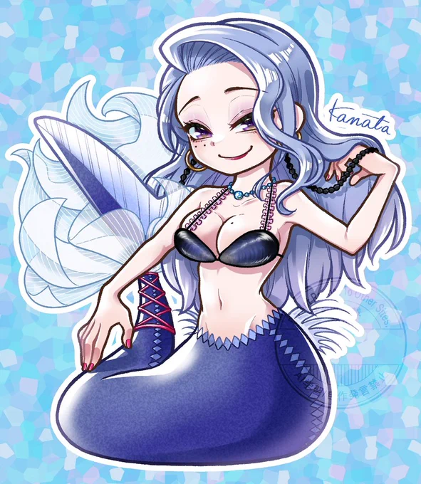 うちの人魚たち再掲!! 残りの2人も早く描きたいな～ #人魚の日