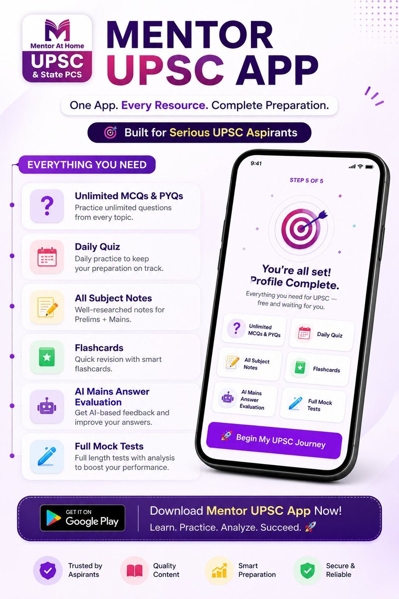 Neha_verma_38's tweet photo. One app. Every resource. Complete preparation.
If you're preparing for UPSC or State PCS, this app is definitely worth checking out. Practice, revise, analyse, and stay exam-ready—all in one place. Download the app 👇
https://t.co/gTmDTbENBx

#MentorUPSC #UPSC #BPSC #StatePCS https://t.co/2he80PNnV3
