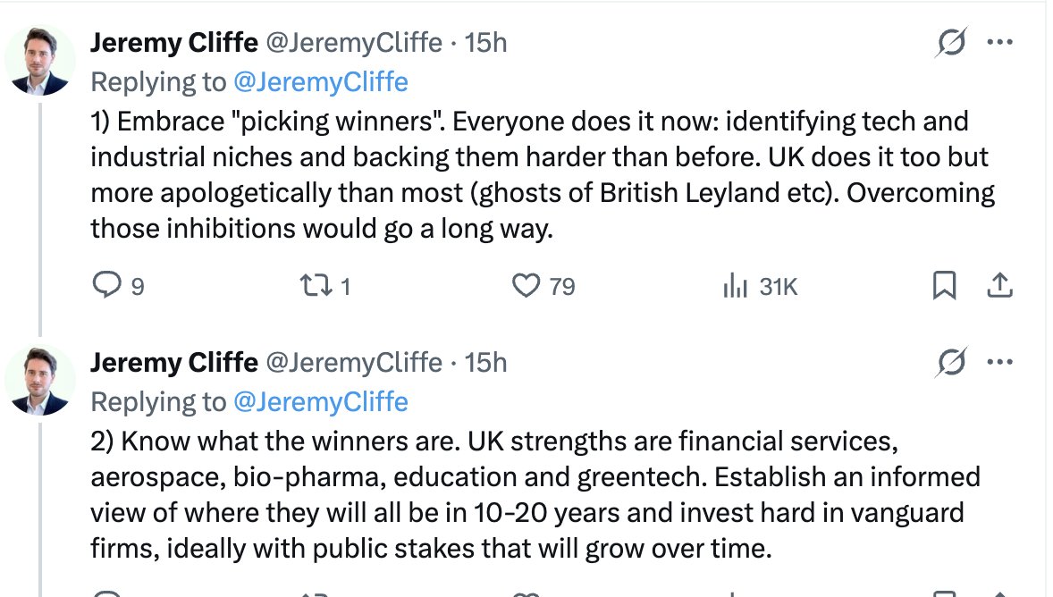 mrianleslie's tweet photo. Almost self-parodic think-tankery: 

a) Pick winners 
b) Know what the winners are.

Investing made simple! https://t.co/4JE81neiXC