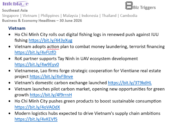 InfoblazeViet's tweet photo. #Vietnam Business &amp; Economy Headlines
30 June 2026

#SoutheastAsiaFull report: https://t.co/PFXe5MRVN0 https://t.co/dho121XEZF