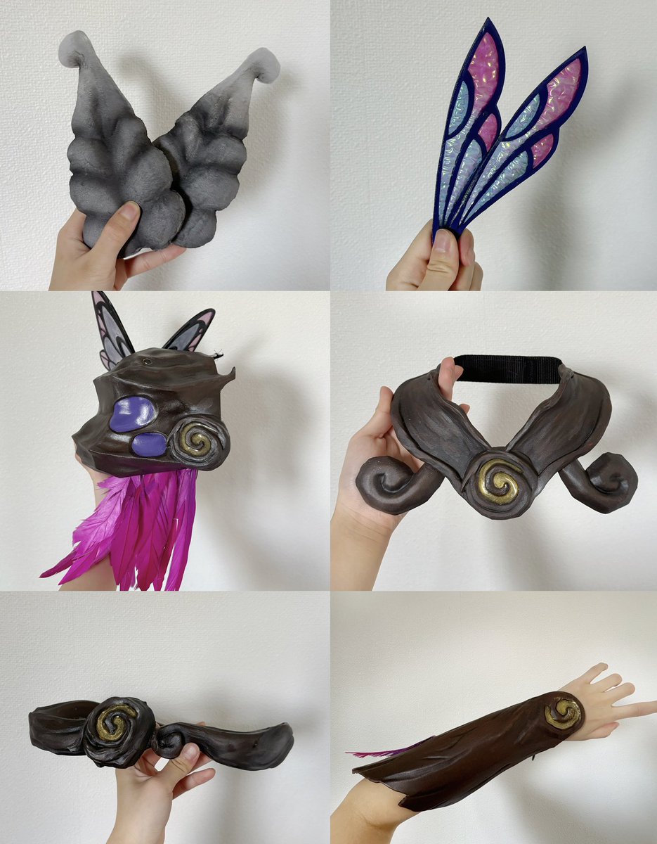 seeeeeeen_cos's tweet photo. そういえばこの間着ていた古の賢樹 ザヤ（クロマ）も作ったよん💜

今回は小物の質感が気に入っていて、結構木みたいな質感にできたんじゃないかなって思ってます🎶
モデリングも含め、結構満足💪

ちょっと背中の羽は納得いってないからまた調整したい🪶

 #しーん製作所 https://t.co/vA3RmPUycf