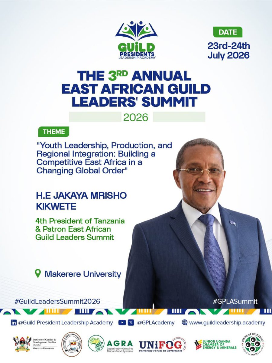 GPLAcademy's tweet photo. Big ideas often begin around the table.

This high-level breakfast meeting reaffirmed one thing: the 3rd Annual East African Guild Leaders' Summit is taking shape.

Meaningful conversations, and a shared commitment to raising a Generation of Young Leaders ready to drive Production, Patriotism, and Regional Integration.

The countdown is on.

📍 Makerere University

🗓️ 23–24 July 2026

#GuildLeadersSummit2026
#GPLASummit