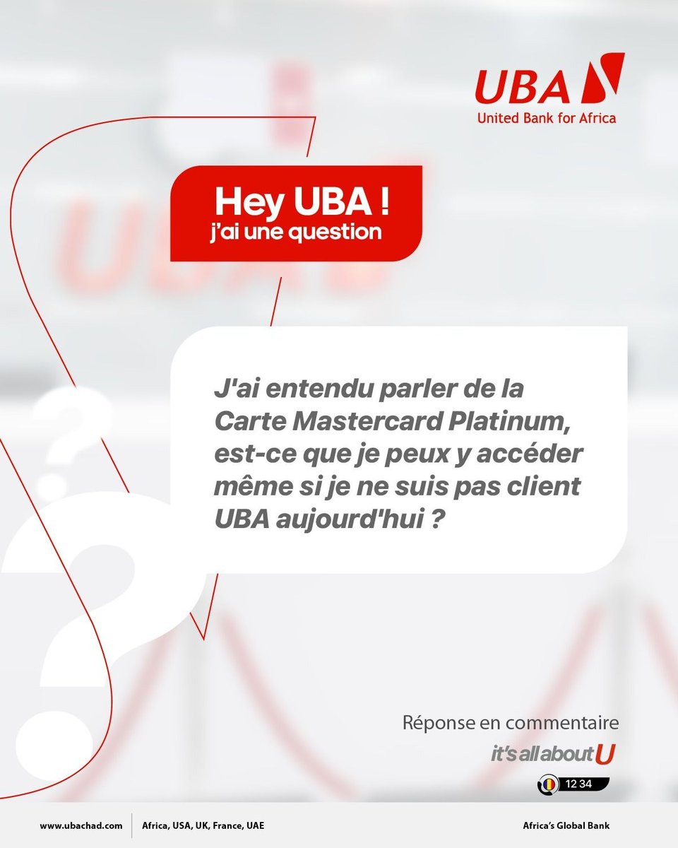 UBATchad's tweet photo. La réponse est NON. On t'explique tout en commentaire😎 

 *#HeyUBAJaiUneQuestion   #UBATchad   #ItsAllAboutU   #UBACestToi* https://t.co/7KC0hFmnJ9